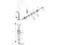 Explosionszeichnung eines Axor Montreux Spültischmischers mit Schwenkauslauf. Die Einzelteile sind nummeriert und detailliert dargestellt für Montage oder Reparatur.